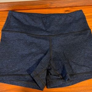 Fleo power high rise booty shorts half moon blue size small